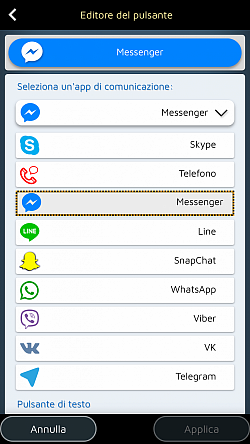 Integra la tua app di comunicazione preferita (WhatsApp, Messenger, Line)